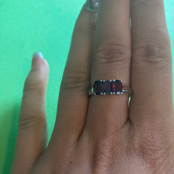 Jewelry - Genuine Garnet and Sterling Silver Ring